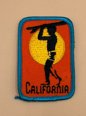 Vintage California Surfing Souvenir Patch 2x3” Retro Travel Iron-On/ Sew-On